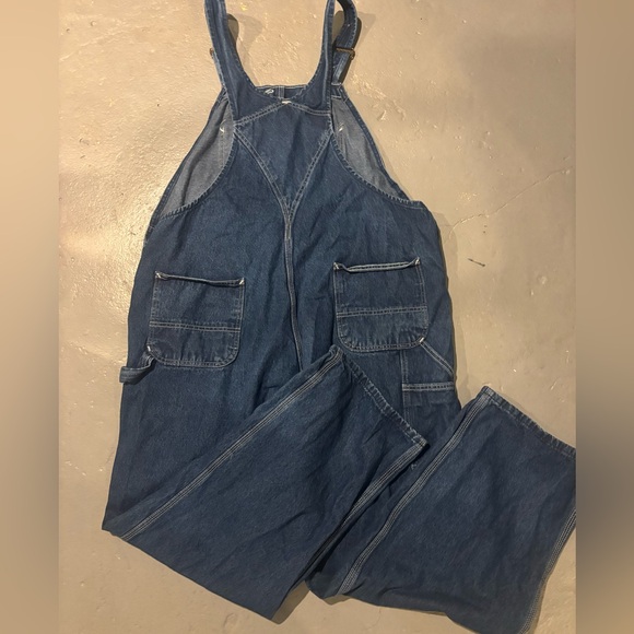 Carhartt Men’s Denim Overalls R07-DST Blue 42x32 Workwear Carpenter Bib Overalls - Picture 5 of 6